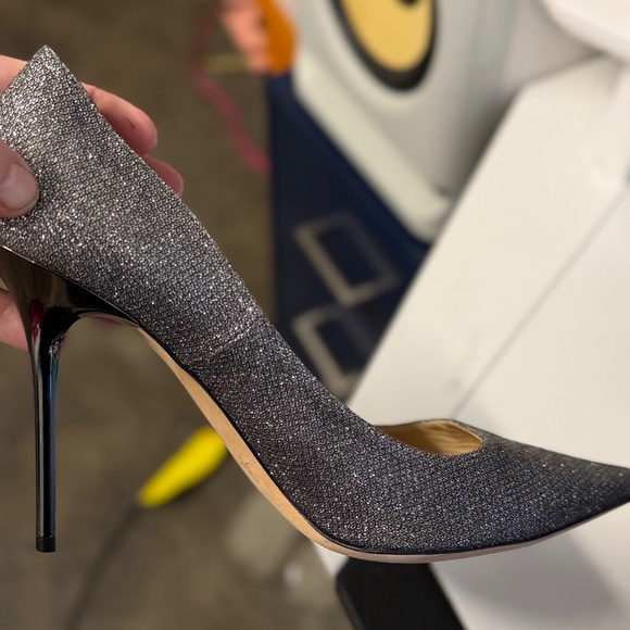 Authentic Jimmy Choo Sparkle Silver Heels (Size 10 US- 40 Europe) - Picture 4 of 5